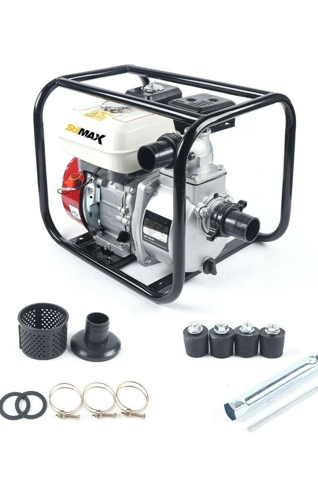 Stm50sm Parmak Metal Çift Çarklı Sistem Benzinli Su Pompası Motopump 7.5hp Güçlü Motor 7mt Emiş