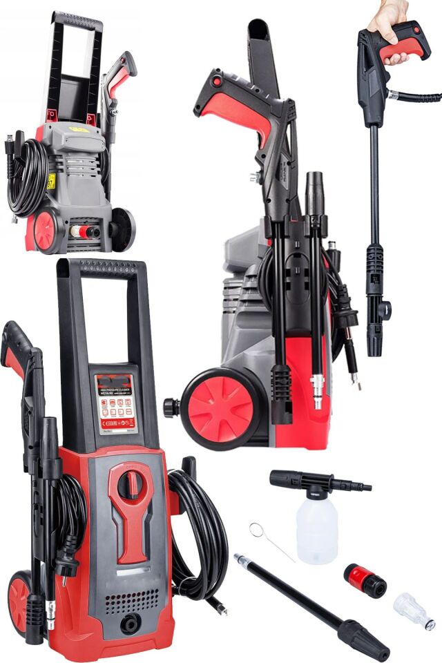 Yüksek Basınçlı BL Bakır Motor 3000W 150bar Tekerlekli Araba Oto Ve Bahçe Yıkama Makinesi