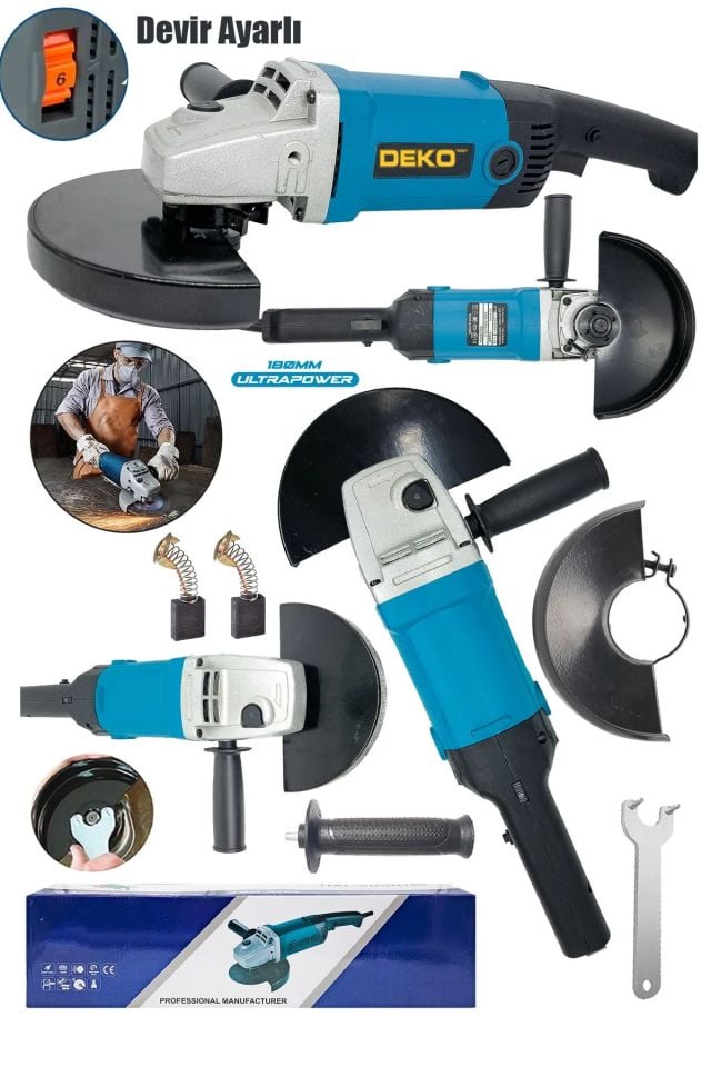 Büyük Boy Devir Ayarlı Taşlama Makinesi 180MM- 4000W Jet Metal Kesici Taşlama Makinesi