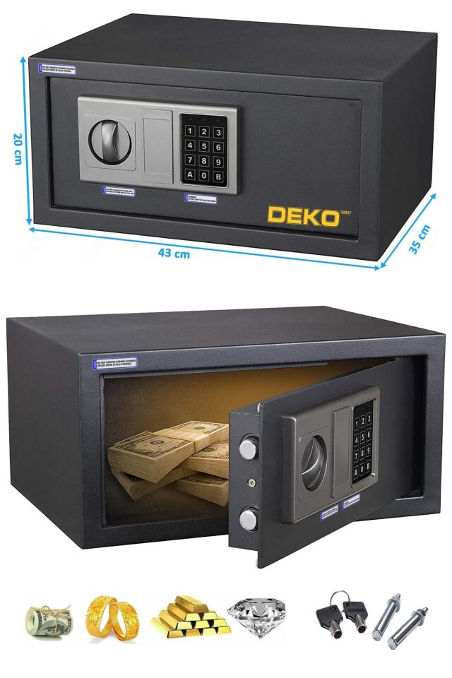 Elektronik Şifreli Çelik Ofis Ev Otel Tipi Çelik Büyük Boy Para Kasası Laptop Tipi Kasa 20x35x43cm