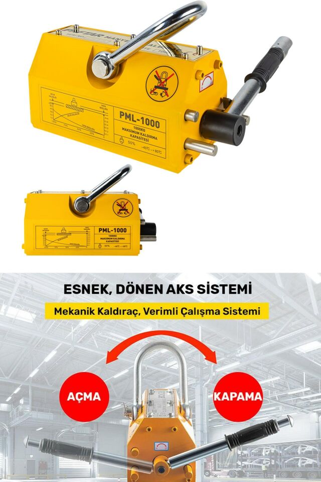 1 Ton Kapasiteli Mıknatıslı Vinç - Elektromanyetik Kaldıraç ve Ağız Hizmet Tipi