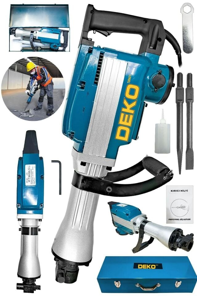 4500W Profesyonel Kırıcı Hilti - 65mm Büyük Tip, 60J Kırım Gücü ve Yassı-Sivri Murç Keski