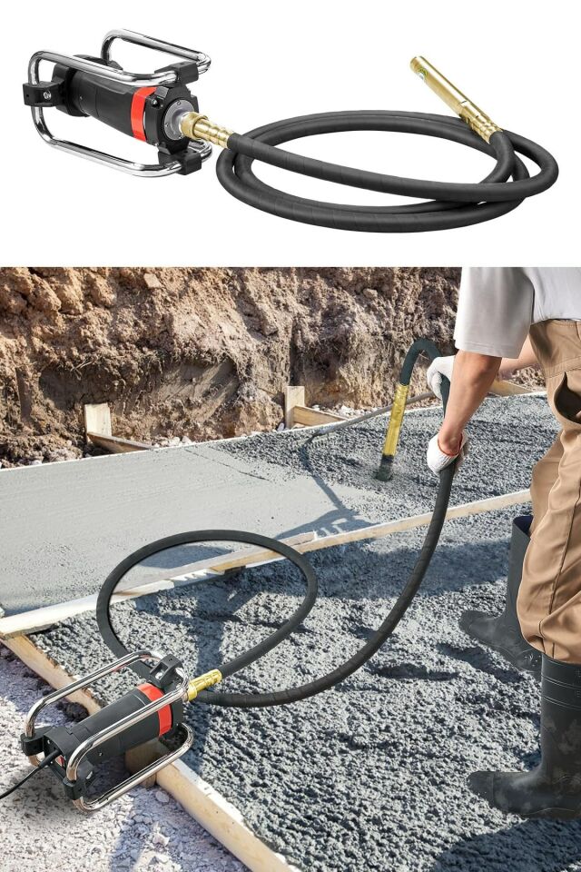 Elektrikli Beton Vibratörü 2500Watt Bakır Motorlu Elde Taşınabilir  + 38mm 4 Mt Vibrasyon Şaft Seti