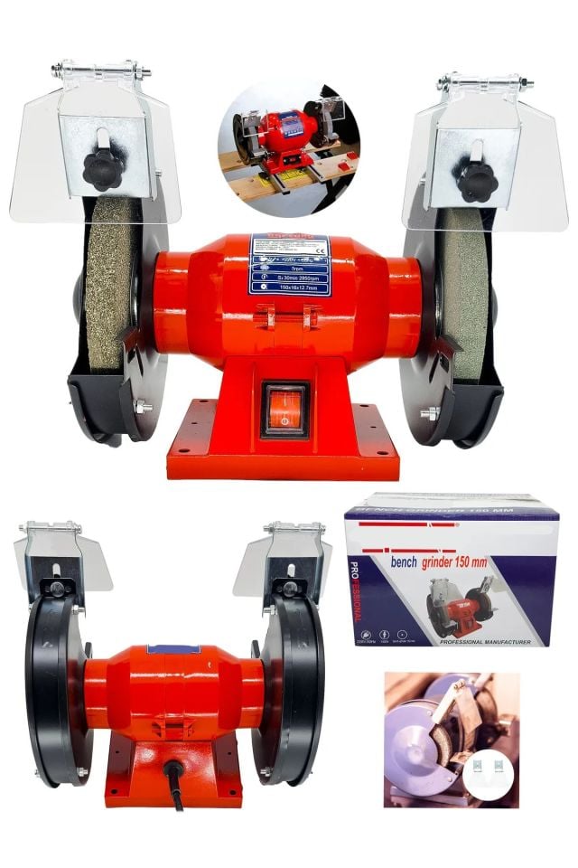 Turbo Motorlu RED Çark Motoru Zımpara Balta Bıçak Bileme Makinesi Taş Motoru Taşlama 150 mm 600W
