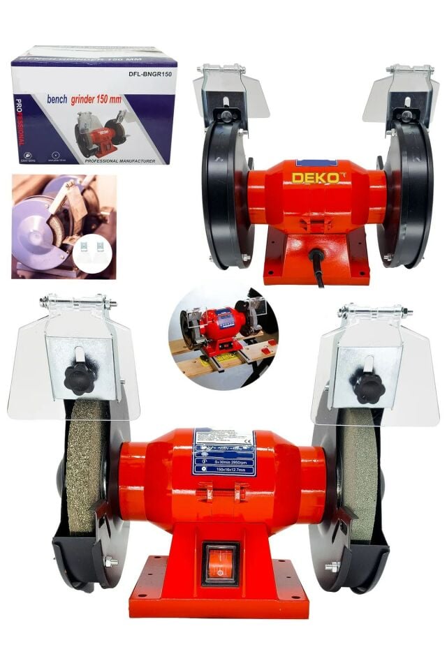 600W Turbo Motorlu Bakır Sargı RED Çark Motoru - Profesyonel Zımpara ve Bileme Makinesi 150 mm