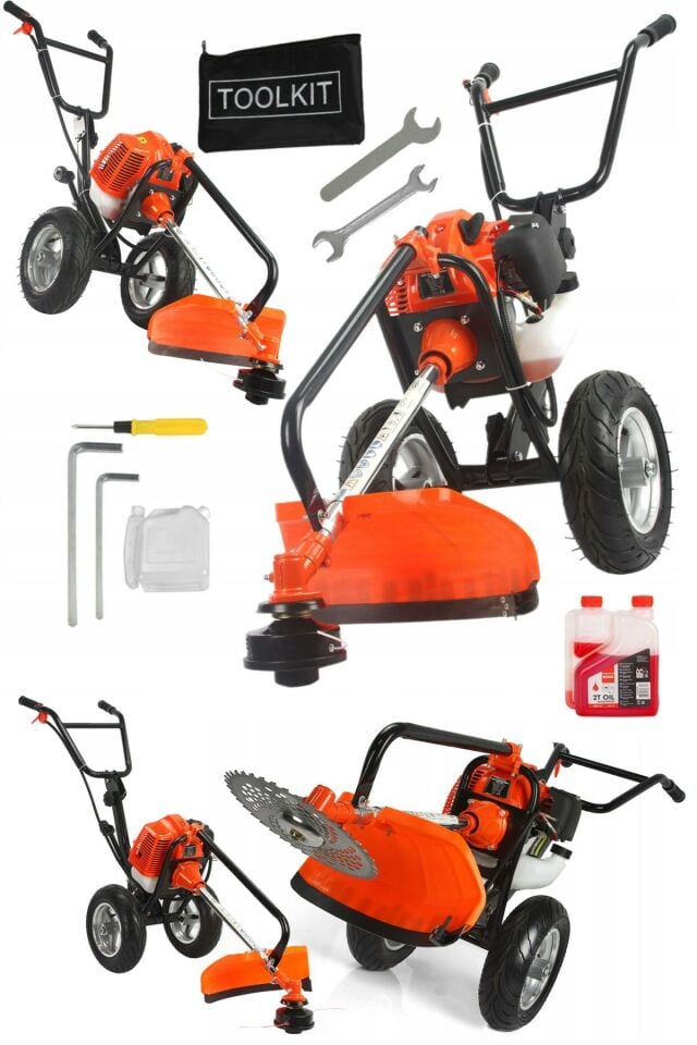 2 Zamanlı 20HPX DK2000 Çelik Pistonlu Yeni Nesil Benzinli Tekerlekli Tırpan Ot Çayır Biçme Makinesi