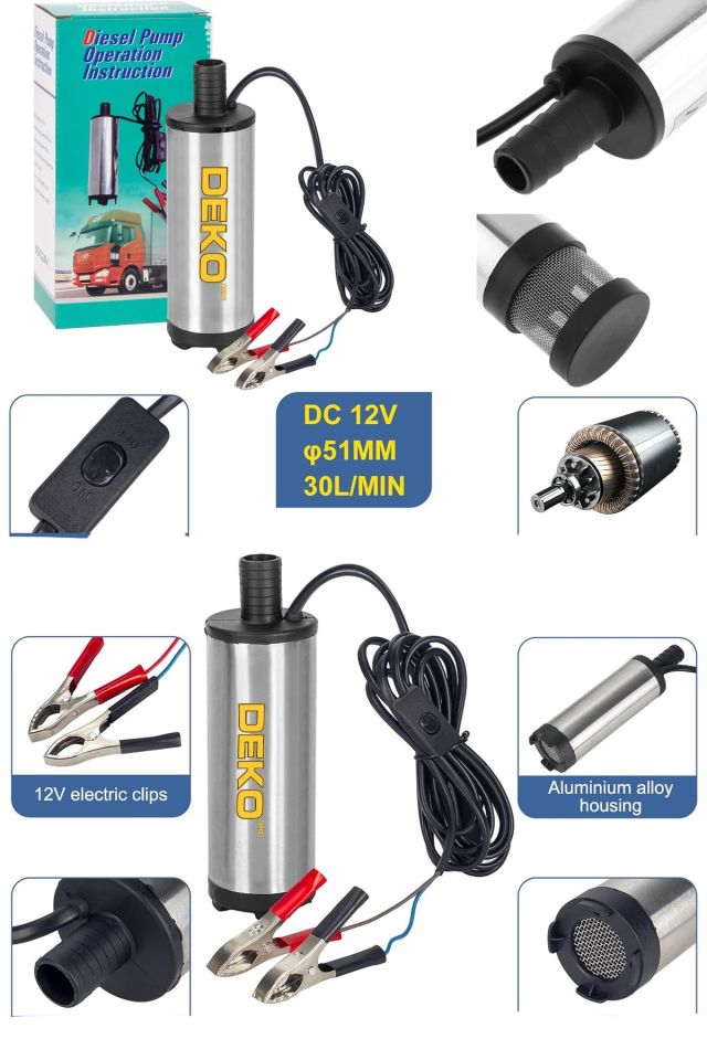 Paslanmaz Gövde ve Bakır Motorlu 12V Mini Mazot Yağ Aktarma Pompası Yüksek Verimli Dayanıklı Çözüm