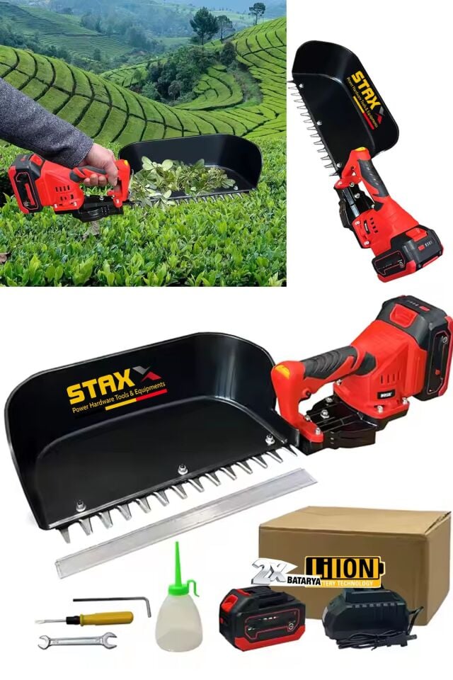 Titanyum Bıçaklı x2 Çift 21000WH Lityum Akülü Çay Hasat Makinesi Çay Kesme Yolma Toplama Makinesi