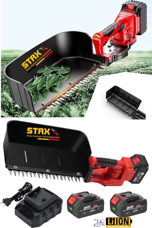 Titanyum Bıçaklı x2 Çift 21000WH Lityum Akülü Çay Hasat Makinesi Çay Kesme Yolma Toplama Makinesi
