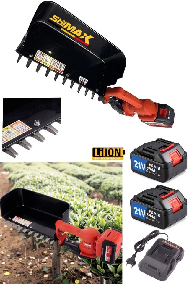 21V Çift Akülü 1.3 Kg Hafif Şarjlı Çay Makası Çay Toplama Hasat Makinesi Multi 18 Titanyum Bıçaklı