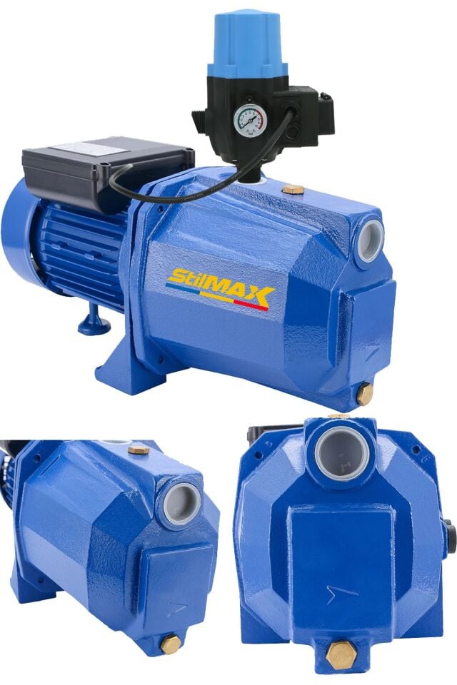 Turbo 1.5HP Tam Otomatik Metal Dişli Sistem Bakır Sargılı Büyük Boy Su Pompası Motoru Hidrofor Set