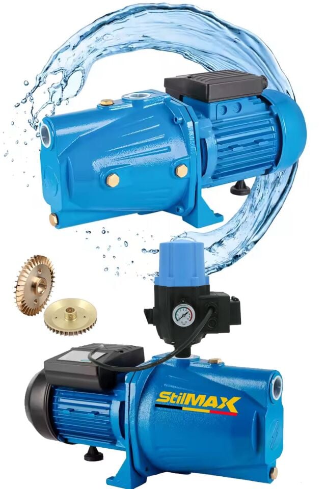 1.5HP Su Motoru Otomatik Hidrofor Seti Metal Dişli Tirbün Paket Hidrofor Ev Bahçe Sulama  Su Motoru
