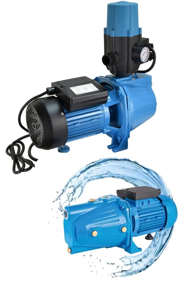1.5 HP Metal Dişli Sistem Elektrikli Su Pompası  Yüksek Basınç, Otomatik Hidrofor, Ev & Tarla Bahçe