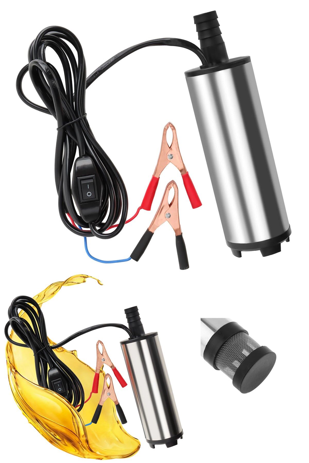 Mini Mazot Yakıt Sıvı Yağ Süt Aktarma Pompası 12/24V Mini Transfer Yakıt Pompası Mini Dalgıç Pompa