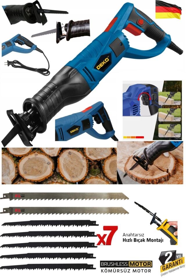 Yüksek Performans Metal Dişli Sistem Elektrikli Tilki Kuyruğu Panter Testere Tuğla Beton Tahta Kesim