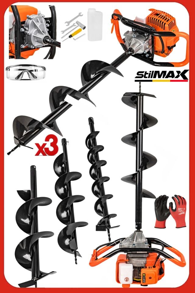 ST12HPM Titanyum 3 Başlıklı 100-150-200MM Toprak Burgu Makinası 20HPX Motor Gücü Profesyonel Seri