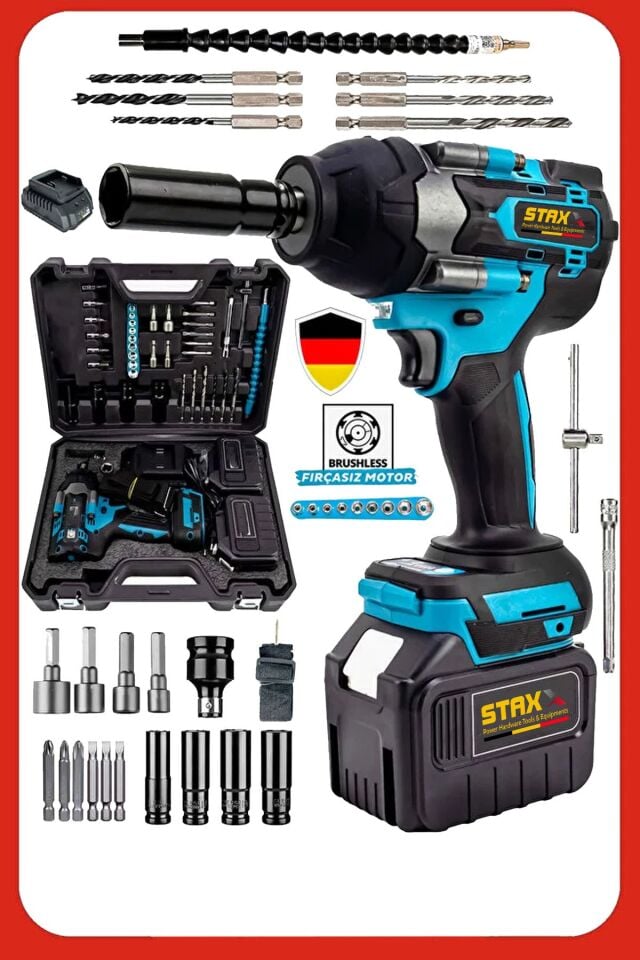 1500 Nm Çift Akülü Bijon Sökme Sıkma Makinesi – Araç ve Atölye Kullanımı