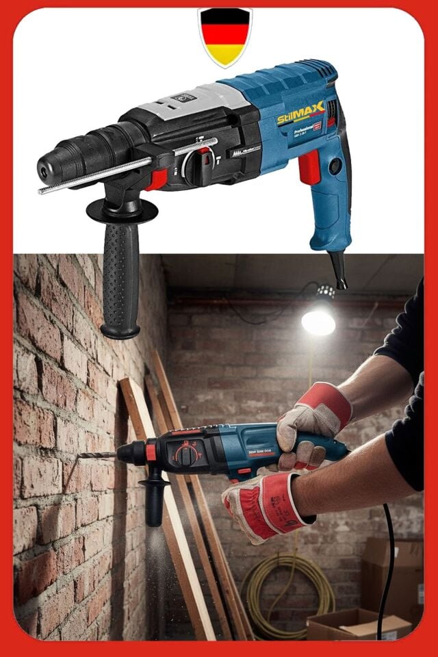 4000 Watt 3 Fonskiyonlu Şantiye Tipi Kırıcı Delici Hilti Darbeli Matkap Seti Metal Dişli Şanzıman